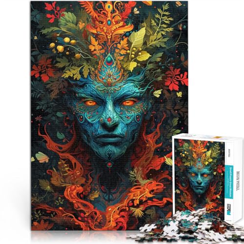 1000-teiliges Puzzle für Erwachsene „Psychedelic God“ anspruchsvolles Spiel Geschenke mit passendem Poster und Quizblatt 50x75cm von BBVNFLIR