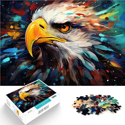 1000-teiliges Puzzle für Erwachsene Adlermalerei entspannendes intellektuelles Lernspielzeug zum Stressabbau für Teenager ab 14 Jahren 26x38cm von BBVNFLIR