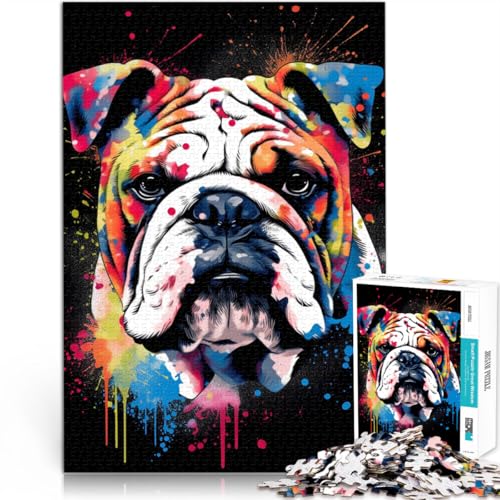 1000-teiliges Puzzle für Erwachsene Art Bulldogs Stressabbau-Lernspiel für Geburtstag Weihnachten für Teenager ab 14 Jahren 26x38cm von BBVNFLIR