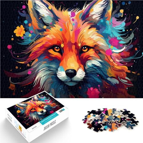 1000-teiliges Puzzle für Erwachsene Art Fox Stressabbau-Spielzeug Helfen Sie dem Gehirn süchtig machendes Spielzeug zu trainieren um Geduld zu fördern 26x38cm von BBVNFLIR