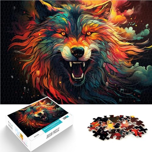 1000-teiliges Puzzle für Erwachsene Art Wolf Spielzeug Denkspiel ganze Familie für Teenager ab 14 Jahren 26x38cm von BBVNFLIR