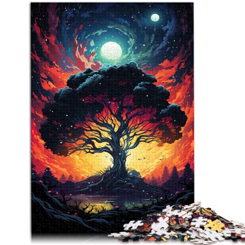1000-teiliges Puzzle für Erwachsene Aurora-Baum Familienaktivitäts-Puzzle mit vollständig ineinander greifenden zufällig geformten Teilen 26x38cm von BBVNFLIR