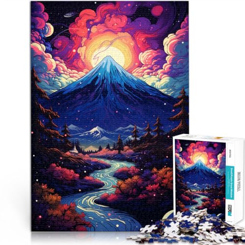 1000-teiliges Puzzle für Erwachsene Berg Fuji Denksport-Puzzle mit vollständig ineinander greifenden zufällig geformten Teilen für Teenager ab 14 Jahren 26x38cm von BBVNFLIR