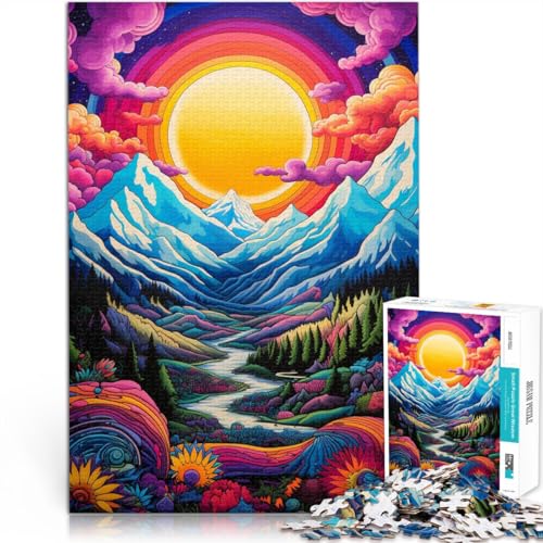 1000-teiliges Puzzle für Erwachsene Berg mit Sternen schwieriges Puzzle Stressabbau Urlaub zu Hause Zeitvertreib für Teenager ab 14 Jahren 26x38cm von BBVNFLIR