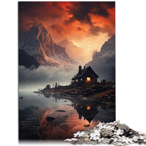 1000-teiliges Puzzle für Erwachsene Berghütte Spielzeug Denkspiel ganze Familie für Teenager ab 14 Jahren 50x75cm von BBVNFLIR