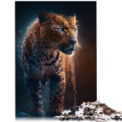 1000-teiliges Puzzle für Erwachsene Blauer Leopard Lernspiele Lernspiel für Geburtstag Weihnachten für Teenager ab 14 Jahren 26x38cm von BBVNFLIR