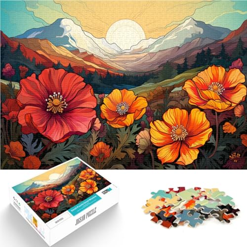 1000-teiliges Puzzle für Erwachsene Blumen-Puzzlespiel jedes Teil ist einzigartig – anspruchsvolles Familienspiel für Teenager ab 14 Jahren 26x38cm von BBVNFLIR