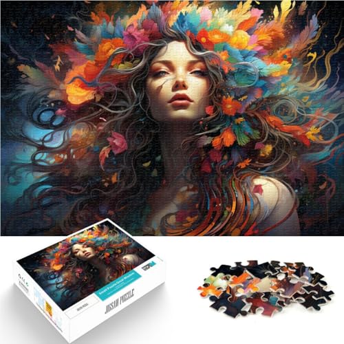 1000-teiliges Puzzle für Erwachsene Blumengöttin Lernpuzzle Geburtstagsgeschenk für Teenager ab 14 Jahren 50x75cm von BBVNFLIR