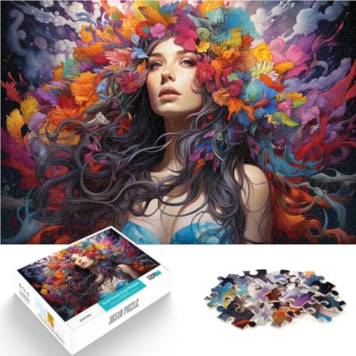 1000-teiliges Puzzle für Erwachsene Blumengöttin Lernspiele Heimdekorationspuzzle tolles Geschenk für Teenager ab 14 Jahren 26x38cm von BBVNFLIR