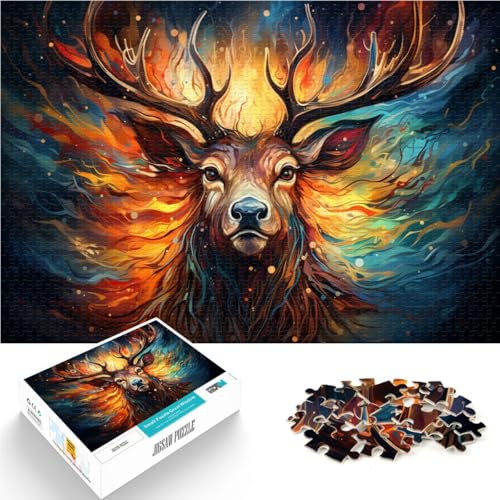 1000-teiliges Puzzle für Erwachsene Blumenhirsch Lernspiele für Zuhause DIY-Spielzeug Stressabbau Staycation Zeit totschlagen 50x75cm von BBVNFLIR