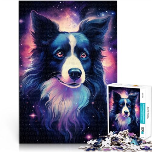 1000-teiliges Puzzle für Erwachsene Border Collie-Hund Spiele Spielzeug Geschenk ganze Familie 50x75cm von BBVNFLIR