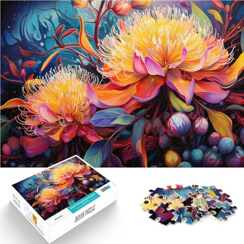 1000-teiliges Puzzle für Erwachsene Bunte Fantasieblumen Lernpuzzle Heimkunstdekor für Teenager ab 14 Jahren 50x75cm von BBVNFLIR