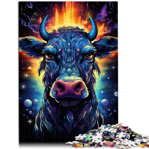 1000-teiliges Puzzle für Erwachsene Bunte Kühe anspruchsvolles Spiel Stressabbau Urlaub zu Hause Zeit totschlagen 26x38cm von BBVNFLIR