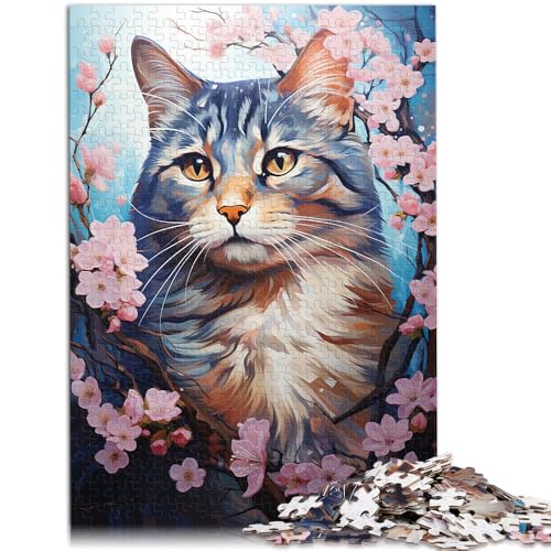 1000-teiliges Puzzle für Erwachsene Bunte exotische Sakura-Katzen-Puzzles ganze Familie ab 14 Jahren 50x75cm 1000-teiliges Puzzle für Erwachsene Bunte exotische Sakura-Katzen-Puzzles ganze Familie ab 14 Jahren 50x75cm von BBVNFLIR