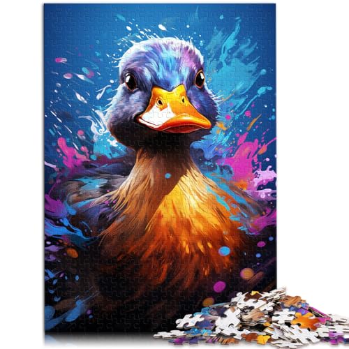 1000-teiliges Puzzle für Erwachsene Bunte süße Ente Anspruchsvolles Spiel zum Stressabbau Schwierige Herausforderung für Teenager ab 14 Jahren 50x75cm von BBVNFLIR