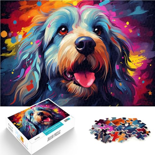 1000-teiliges Puzzle für Erwachsene Buntes Hundegemälde Quizspiel Anspruchsvoll Aber lustig und humorvoll 50x75cm von BBVNFLIR