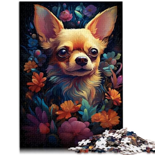 1000-teiliges Puzzle für Erwachsene Chihuahua-Hund anspruchsvolles Spiel Lernspiel für Geburtstag Weihnachten für Teenager ab 14 Jahren 26x38cm von BBVNFLIR