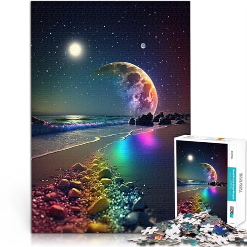 1000-teiliges Puzzle für Erwachsene Cosmic Beach Lernpuzzle Herausforderung für die Gehirnintelligenz süchtig machendes Spielzeug 26x38cm von BBVNFLIR
