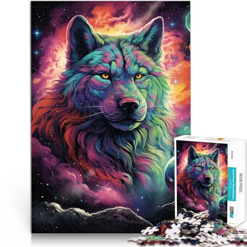 1000-teiliges Puzzle für Erwachsene Cosmic Wolf Stressabbau-Spielzeug Herausforderung der Gehirnintelligenz süchtig machendes Spielzeug für Teenager ab 14 Jahren 50x75cm von BBVNFLIR