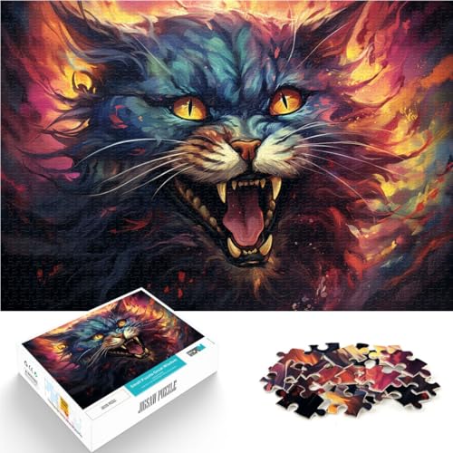 1000-teiliges Puzzle für Erwachsene Dämonen-Weltraumkatzen-Spiel Spielzeug für die Familie Geschenk Lernspiel zum Geburtstag Weihnachten für 14-Jährige 50x75cm von BBVNFLIR