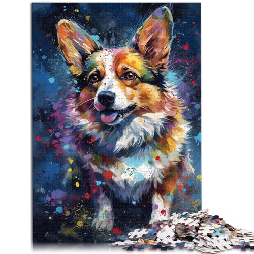 1000-teiliges Puzzle für Erwachsene Das Corgi-Hundegemälde ganze Familie und für Teenager ab 14 Jahren 50x75cm von BBVNFLIR