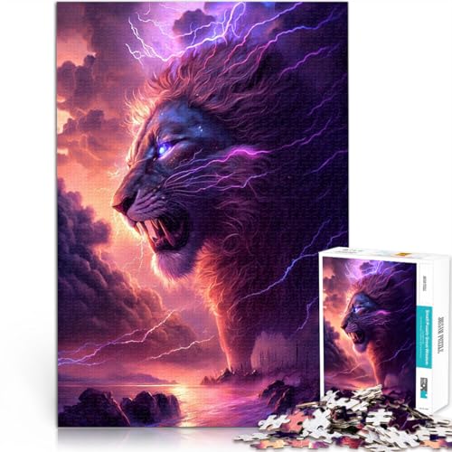 1000-teiliges Puzzle für Erwachsene Das Tierkunst-Löwenquizspiel ganze Familie für Teenager ab 14 Jahren 50x75cm von BBVNFLIR