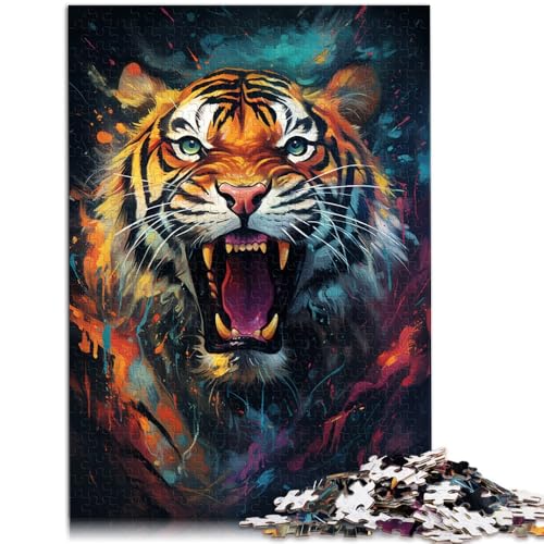 1000-teiliges Puzzle für Erwachsene Das Tiger-Denkspiel ganze Familie und für Teenager ab 14 Jahren 50x75cm von BBVNFLIR