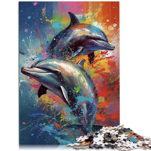 1000-teiliges Puzzle für Erwachsene Delfine malen Lernspiel Herausforderungsspielzeug Stressabbau schwierige Herausforderung für Kinder ab 14 Jahren 50x75cm 1000-teiliges Puzzle für Erwachsene Delfine malen Lernspiel Herausforderungsspielzeug Stressabbau schwierige Herausforderung für Kinder ab 14 Jahren 50x75cm von BBVNFLIR
