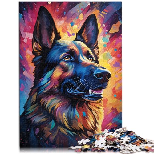1000-teiliges Puzzle für Erwachsene Deutscher Schäferhund Lernspiel Herausforderungsspielzeug ganze Familie 26x38cm von BBVNFLIR