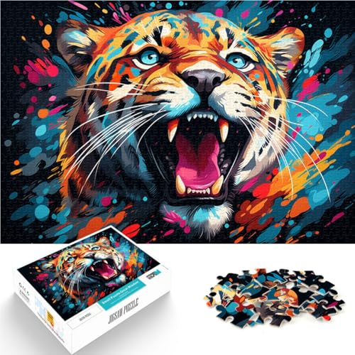 1000-teiliges Puzzle für Erwachsene Fantasie-Dschungel-Leopard Spiele Spielzeug Geschenk Lernspiel zum Geburtstag Weihnachten 50x75cm von BBVNFLIR