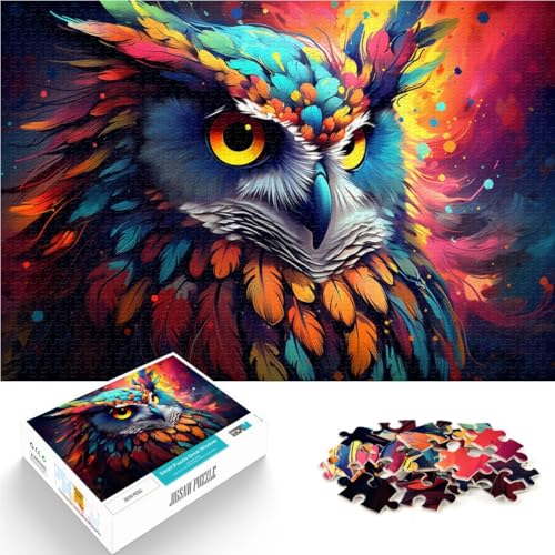 1000-teiliges Puzzle für Erwachsene Fantasie-Eulenmalerei Puzzle Lernspiele mit vollständig ineinander greifenden zufällig geformten Teilen 50x75cm von BBVNFLIR