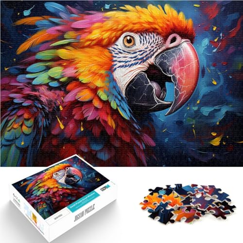1000-teiliges Puzzle für Erwachsene Fantasie-Papagei Stressabbau-Spielzeug mit passendem Poster und Quizblatt für Teenager ab 14 Jahren 50x75cm von BBVNFLIR