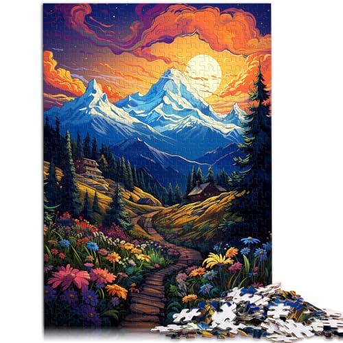 1000-teiliges Puzzle für Erwachsene Fantasie-Puzzle mit Sonnenuntergang und Bergen EIN Kunstwerk für Teenager ab 14 Jahren 50x75cm von BBVNFLIR