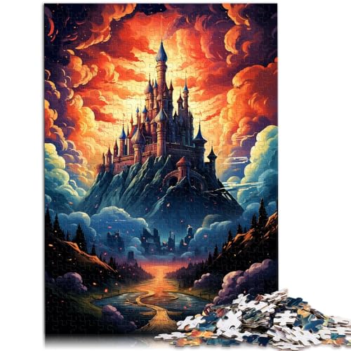 1000-teiliges Puzzle für Erwachsene Fantasie-Schloss Denkspiel mit passendem Poster und Quizblatt Geeignet für Teenager ab 14 Jahren 26x38cm von BBVNFLIR
