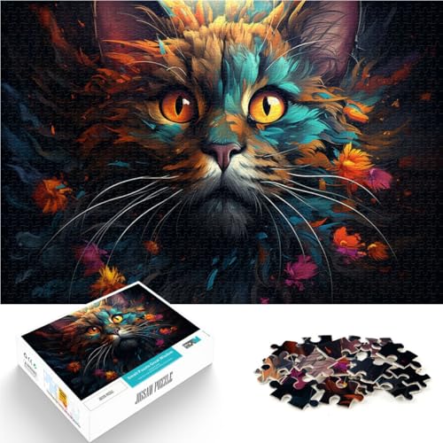 1000-teiliges Puzzle für Erwachsene Fantasie seltsame Katze anspruchsvolles Spiel Puzzles ganze Familie 26x38cm von BBVNFLIR