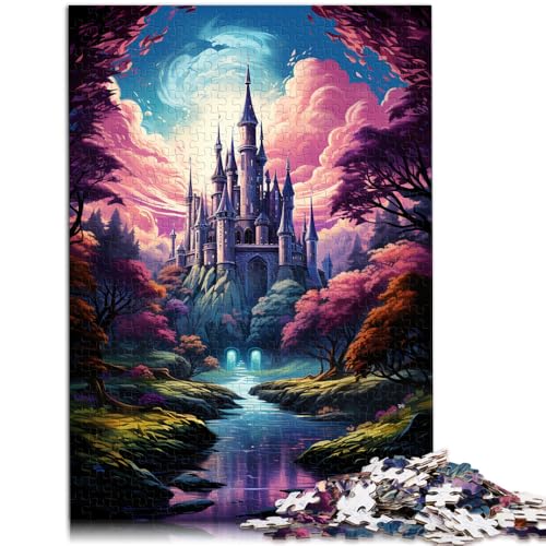1000-teiliges Puzzle für Erwachsene Fantasy-Palastinsel-Quizspiel mit passendem Poster und Quizblatt für Teenager ab 14 Jahren 26x38cm von BBVNFLIR