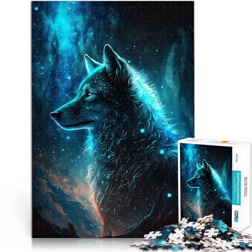 1000-teiliges Puzzle für Erwachsene Farb-Galaxie-Wolf Lernspiel Herausforderungsspielzeug ganze Familie 50x75cm von BBVNFLIR