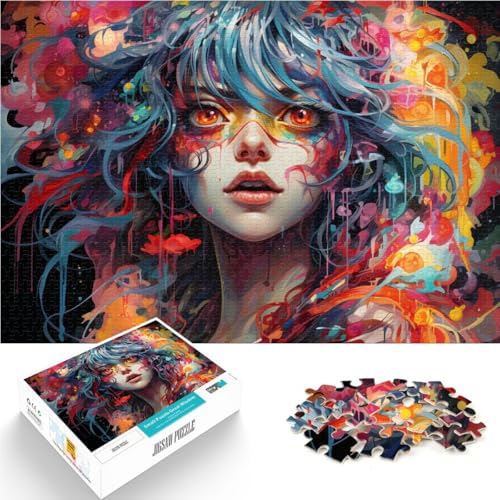 1000-teiliges Puzzle für Erwachsene Farbe: Schöne Frau Spielzeug Denkspiel Wichtelgeschenk für Teenager ab 14 Jahren 50x75cm von BBVNFLIR