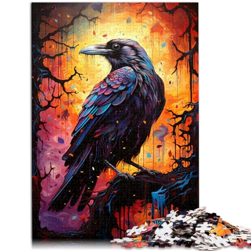 1000-teiliges Puzzle für Erwachsene Farbmalerei Krähe Quizspiel Lernspiel für Geburtstag Weihnachten Geeignet für Jugendliche ab 14 Jahren 50x75cm von BBVNFLIR