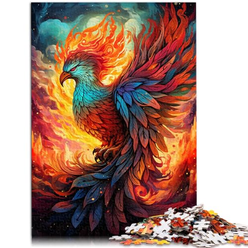 1000-teiliges Puzzle für Erwachsene Farbmalerei Phoenix Familienunterhaltungsspielzeug Stressabbau für Teenager ab 14 Jahren 26x38cm von BBVNFLIR