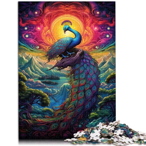 1000-teiliges Puzzle für Erwachsene Farbpfau Lernspielzeug Geburtstagsgeschenk Geschenke für Teenager ab 14 Jahren 26x38cm von BBVNFLIR
