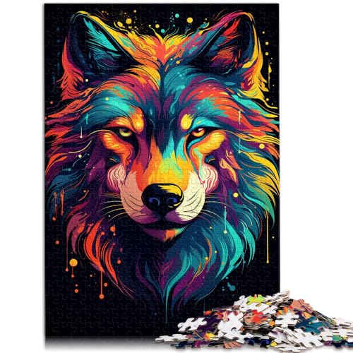 1000-teiliges Puzzle für Erwachsene Farbpuzzle Fantasy-Wolf Spiele Spielzeug Geschenk Lernspiel zum Geburtstag Weihnachten für 14-Jährige 50x75cm von BBVNFLIR