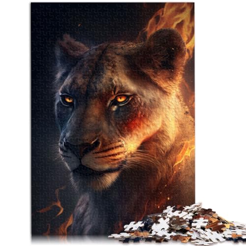 1000-teiliges Puzzle für Erwachsene Feuerlöwin Lernspiel Herausforderungsspielzeug EIN Kunstwerk für Teenager ab 14 Jahren 50x75cm von BBVNFLIR