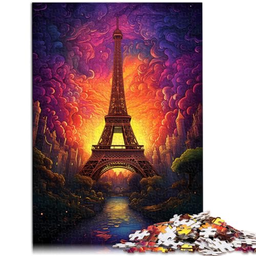 1000-teiliges Puzzle für Erwachsene Frankreich Eiffelturm Lernspielzeug perfekte Dekoration geeignet für Teenager ab 14 Jahren 50x75cm von BBVNFLIR