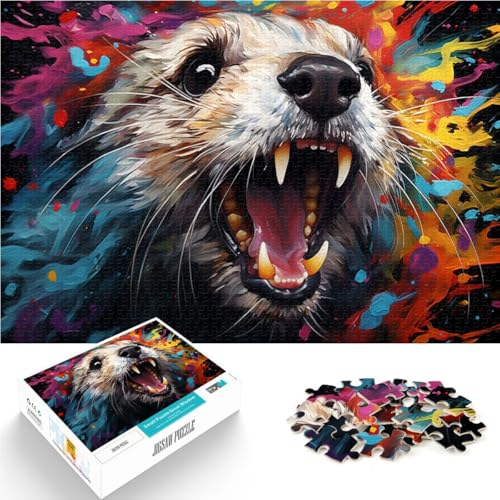 1000-teiliges Puzzle für Erwachsene Frettchenmalerei Lernspielzeug Geschenk zum Geburtstag für Teenager ab 14 Jahren 26x38cm von BBVNFLIR