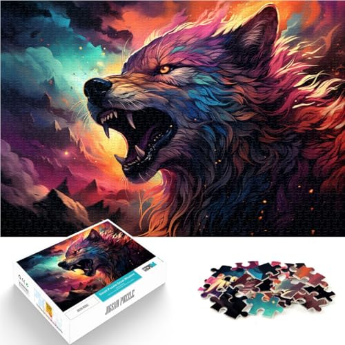 1000-teiliges Puzzle für Erwachsene Geheimnisvoller bunter Wolf Lernpuzzle Familienspiel EIN Kunstwerk 26x38cm 1000-teiliges Puzzle für Erwachsene Geheimnisvoller bunter Wolf Lernpuzzle Familienspiel EIN Kunstwerk 26x38cm von BBVNFLIR