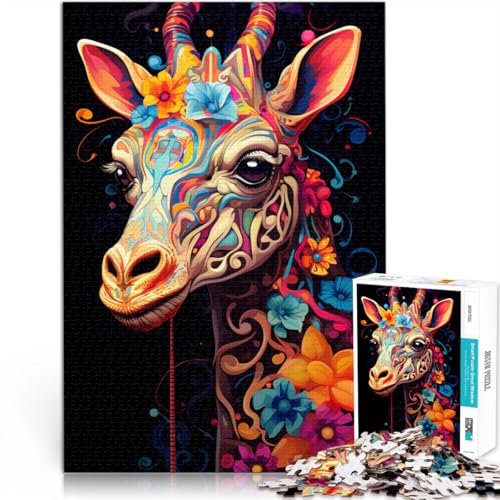 1000-teiliges Puzzle für Erwachsene Giraffen-Puzzle Lernspiele Helfen Sie dem Gehirn süchtig machende Spielzeuge zu trainieren um Geduld zu fördern 26x38cm von BBVNFLIR
