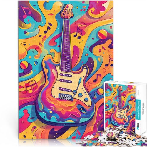 1000-teiliges Puzzle für Erwachsene Gitarren-Spielzeug Lernspiele Stressabbau Lernspiel für Geburtstag Weihnachten 26x38cm von BBVNFLIR