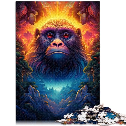 1000-teiliges Puzzle für Erwachsene Goldener AFFE Lernspiel Herausforderung Spielzeug Geburtstagsgeschenk für Teenager ab 14 Jahren 26x38cm von BBVNFLIR