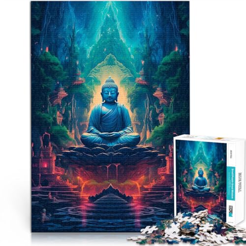 1000-teiliges Puzzle für Erwachsene Graffiti-Buddha Lernspielzeug Herausforderung der Gehirnintelligenz süchtig machendes Spielzeug 26x38cm von BBVNFLIR